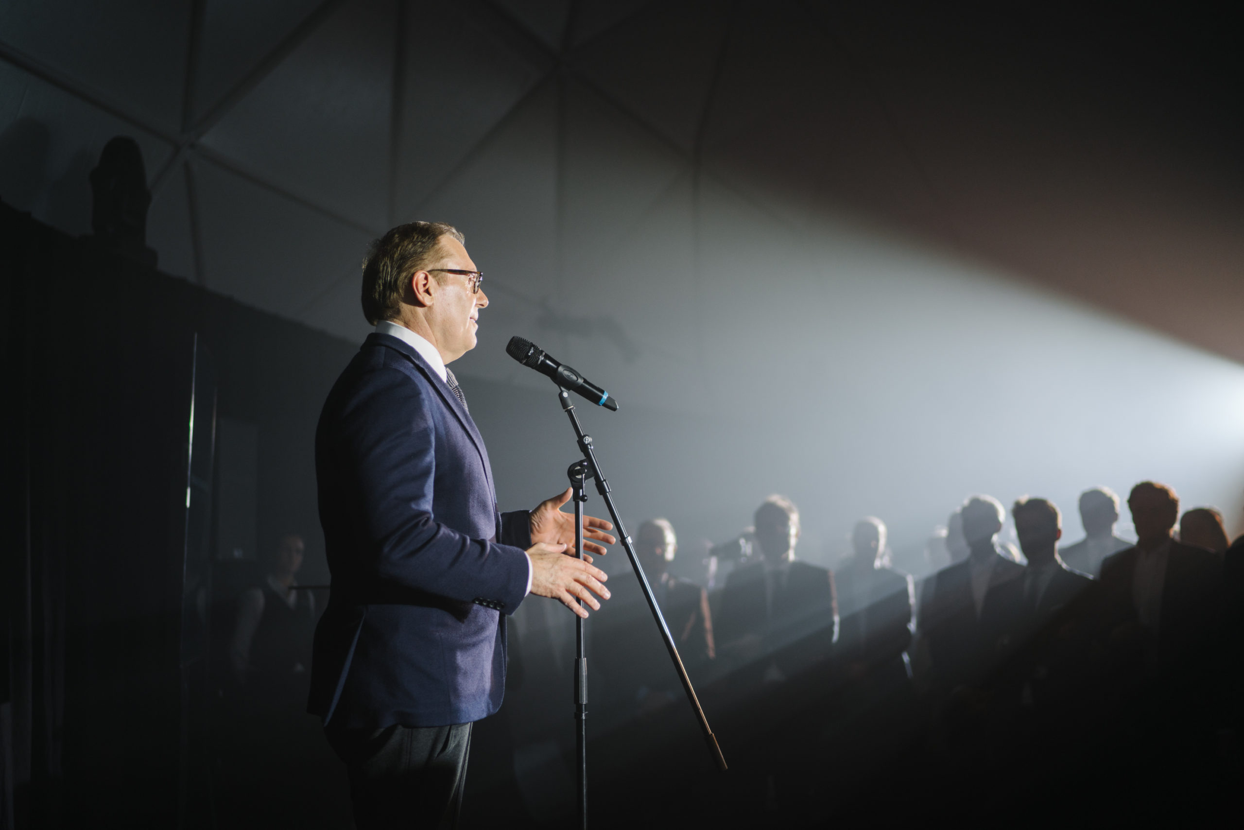 Shine a light event agency Luxembourg - Creates immersives experiences - Foundation Stone Laying Infinity - Speech